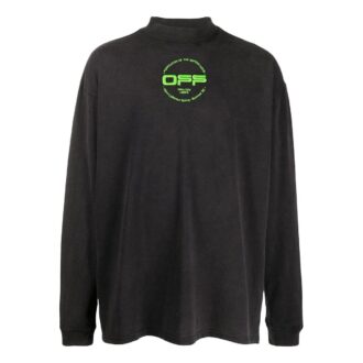 Off-White Herre Alfabet-trykk Halv turtleneck Høst Svart