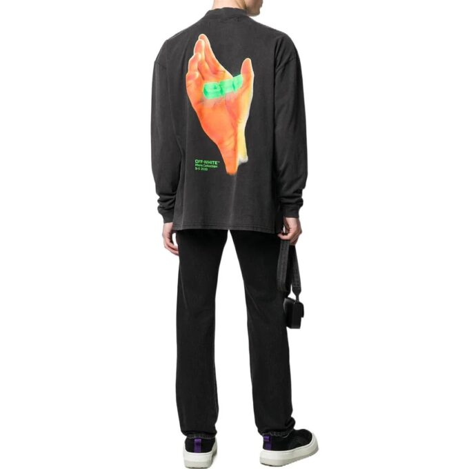 Off-White Herre Alfabet-trykk Halv turtleneck Høst Svart