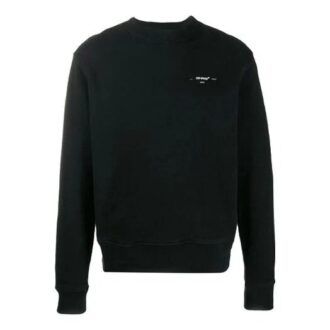 Off-White Herre Alfabetlogo Mønster Langermet Løs Passform Svart