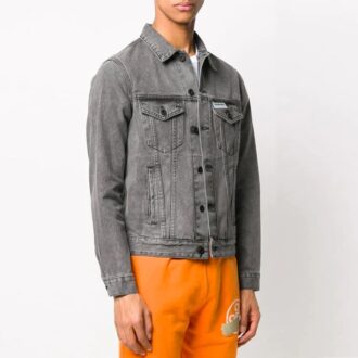 Off-White Herre Arrow Denimjakke Grå