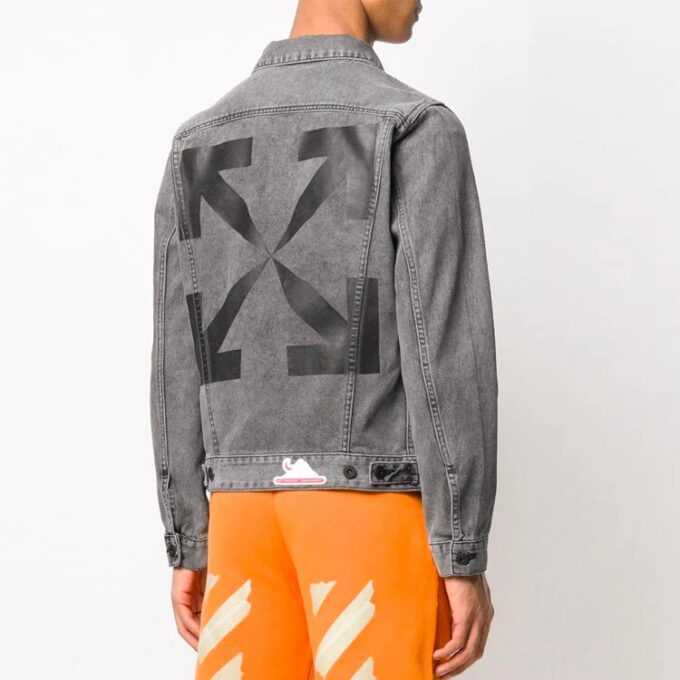 Off-White Herre Arrow Denimjakke Grå