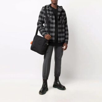 Off-White Herre Arrow Flanellrutet Crossover Langermet Svart Skjorte