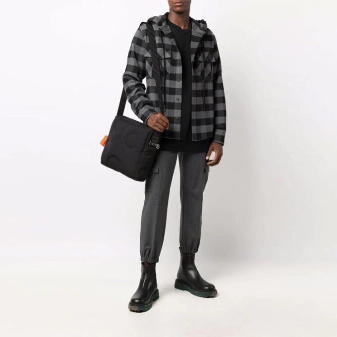 Off-White Herre Arrow Flanellrutet Crossover Langermet Svart Skjorte