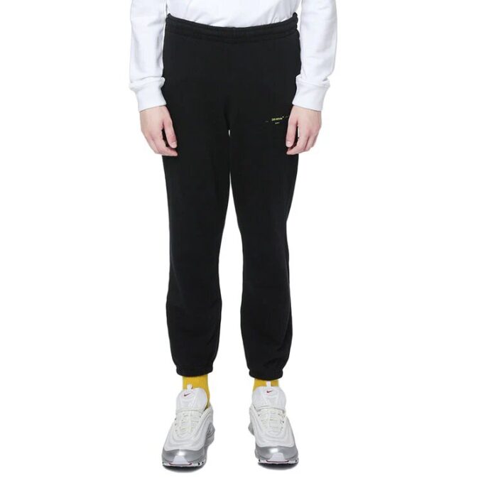 Off-White Herre Arrow Pattern Bundle Feet Sportsbukser/Joggebukser Svart