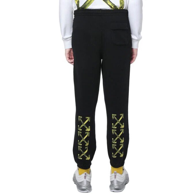 Off-White Herre Arrow Pattern Bundle Feet Sportsbukser/Joggebukser Svart