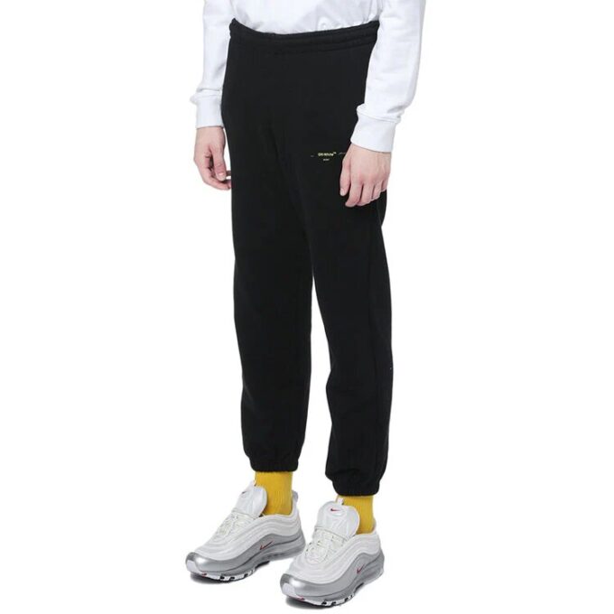 Off-White Herre Arrow Pattern Bundle Feet Sportsbukser/Joggebukser Svart