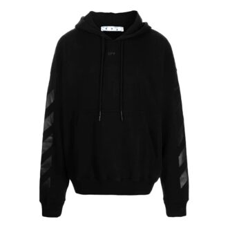 Off-White Herre Arrow Pattern Plain Weave Knit Svart