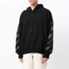 Off-White Herre Arrow Pattern Plain Weave Knit Svart