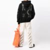 Off-White Herre Arrow Pattern Plain Weave Knit Svart