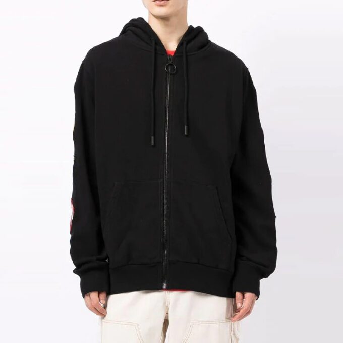 Off-White Herre Back Arrow Zipper Svart