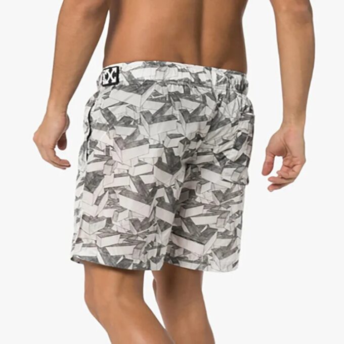 Off-White Herre-badeshorts med pilemønster, grå