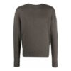 Off-White Herre Basic Pullover Ullgenser Løs Passform Brun