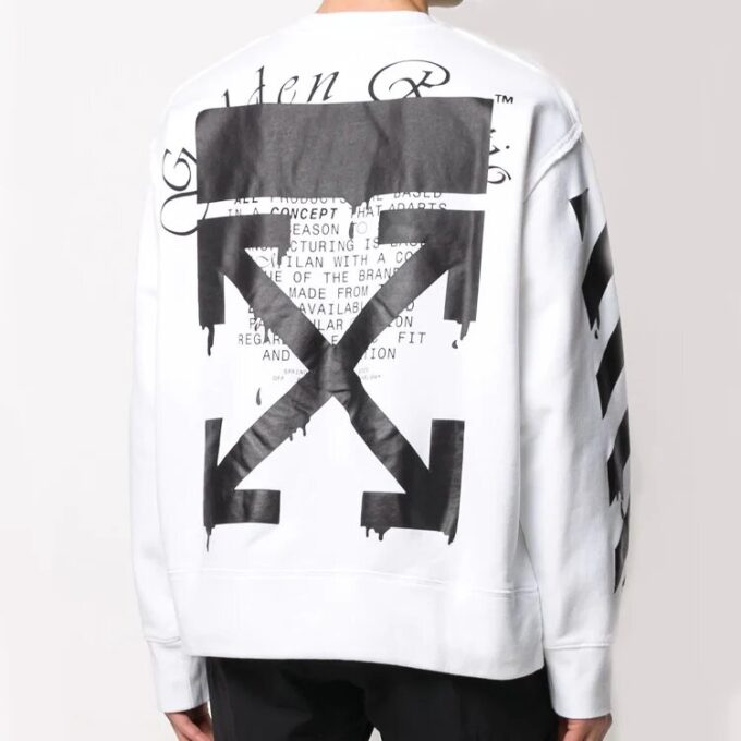 Off-White Herre Bomull Arrow Sports Hvit