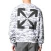 Off-White Herre Bomull Geometrisk Mønster Heltrykk Rund Hals Langermet Hvit