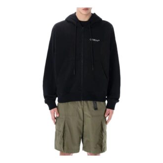 Off-White Herre Bomulls Hettegenser Svart