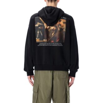 Off-White Herre Bomulls Hettegenser Svart