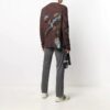 Off-White Herre Brodert Ribbestrikket Pullover Ullgenser Brun