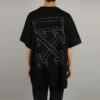 Off-White Herre c/o Distress Svart Grå 3D Sketch Arrow Kortærmet Løs Passform T-skjorte