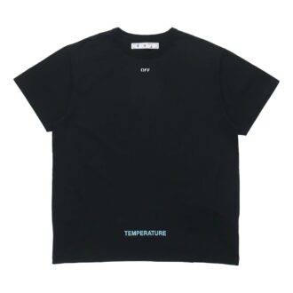 Off-White Herre C/O VIRGIL ABLOH Basic Alphabet Stripe Kortærmet Svart T-skjorte