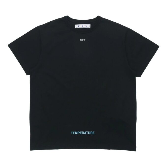 Off-White Herre C/O VIRGIL ABLOH Basic Alphabet Stripe Kortærmet Svart T-skjorte