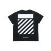 Off-White Herre C/O VIRGIL ABLOH Basic Alphabet Stripe Kortærmet Svart T-skjorte