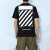 Off-White Herre C/O VIRGIL ABLOH Basic Alphabet Stripe Kortærmet Svart T-skjorte