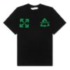 Off-White Herre C/O VIRGIL ABLOH Brodert Logo-trykk Kortærmet Løs Passform Svart T-skjorte