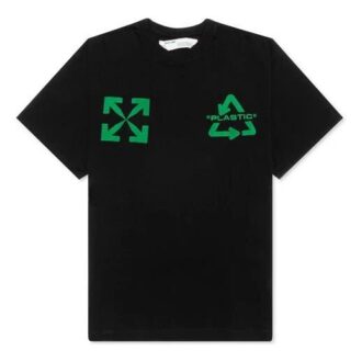 Off-White Herre C/O VIRGIL ABLOH Brodert Logo-trykk Kortærmet Løs Passform Svart T-skjorte