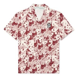 Off-White Herre C/O VIRGIL ABLOH Flowers kortærmet rød skjorte med shorts