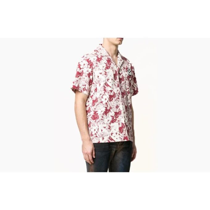 Off-White Herre C/O VIRGIL ABLOH Flowers kortærmet rød skjorte med shorts