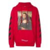 Off-White Herre C/O Virgil Abloh Painting Mona Lisa Jakke Løs Passform Rød
