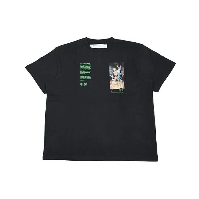 Off-White Herre C/O VIRGIL ABLOH Skeleton Painting Kortærmet Løs Passform Svart T-skjorte