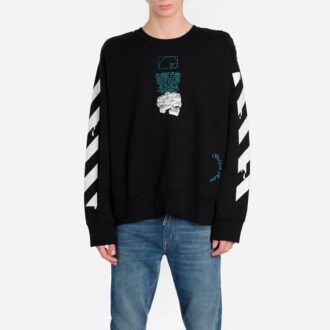 Off-White Herre C/O Virgil Abloh Slogan Arrow-trykk Rundhalset Svart