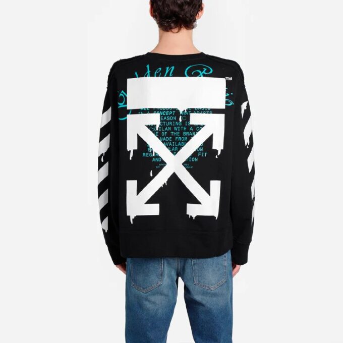 Off-White Herre C/O Virgil Abloh Slogan Arrow-trykk Rundhalset Svart