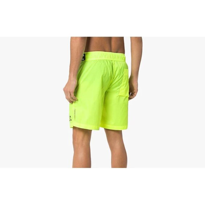 Off-White Herre C/O VIRGIL ABLOH Sportsshorts med logo i livet, fluorescerende gul