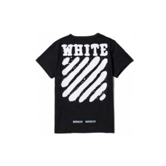 Off-White Herre C/O Virgil Abloh Tiger Stripes Splash Ink Kortærmet Svart T-skjorte