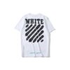 Off-White Herre C/O VIRGIL ABLOH Tiger Stripes Splash Ink Printing Kortærmet Hvit T-skjorte