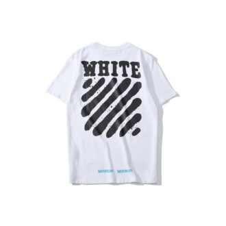 Off-White Herre C/O VIRGIL ABLOH Tiger Stripes Splash Ink Printing Kortærmet Hvit T-skjorte