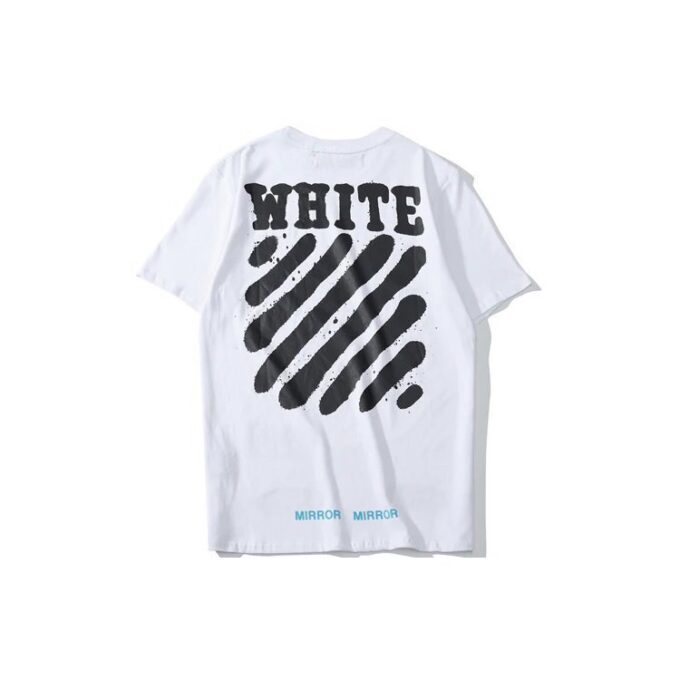 Off-White Herre C/O VIRGIL ABLOH Tiger Stripes Splash Ink Printing Kortærmet Hvit T-skjorte