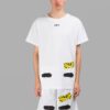 Off-White Herre C/O VIRGIL ABLOH Tiger Stripes Splash Ink Printing Kortærmet Hvit T-skjorte