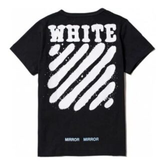 Off-White Herre C/O VIRGIL ABLOH Tiger Stripes Splash Ink Printing kortærmet svart T-skjorte