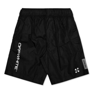 Off-White Herre C/O VIRGIL ABLOH Waist Logo Sports Shorts Svart