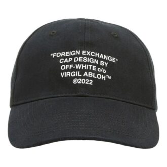Off-White Herre-cap med logo og alfabet-trykk i svart