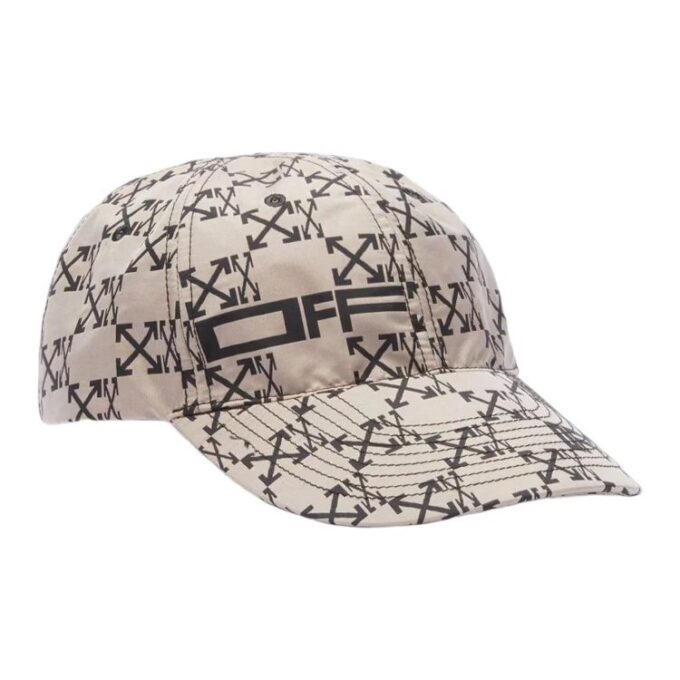 Off-White herre-cap med pil-trykk i kremhvit