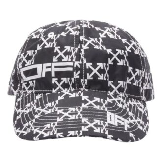 Off-White herre cap med pil-trykk, svart/hvit