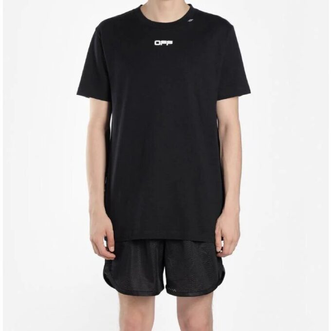 Off-White Herre Caravaggio Arrow Back Printing Kortærmet Vanlig versjon Svart T-skjorte