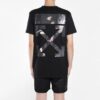 Off-White Herre Caravaggio Arrow Back Printing Kortærmet Vanlig versjon Svart T-skjorte