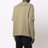 Off-White Herre Caravaggio Boy-trykk Langermet Løs Passform Militærgrønn T-skjorte