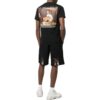 Off-White Herre Caravaggio-logo-trykk ensfarget sportsshorts svart