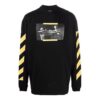 Off-White Herre Caravaggio-maleri mønster Stripe Langermet Løs passform Svart